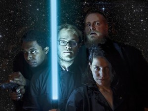 James Creque, Ben Dudley, Chris Wesselman and Laurie Benning Roberts in "All Childish Things"