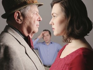 Arny Stoller, Matthew David Gellin, and Becca Howell in "Prelude to a Kiss"