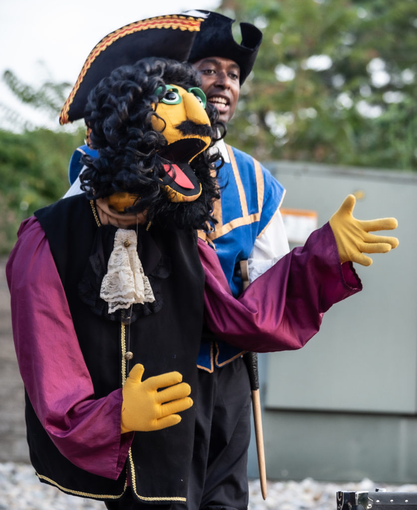 A piret and a pirate puppet