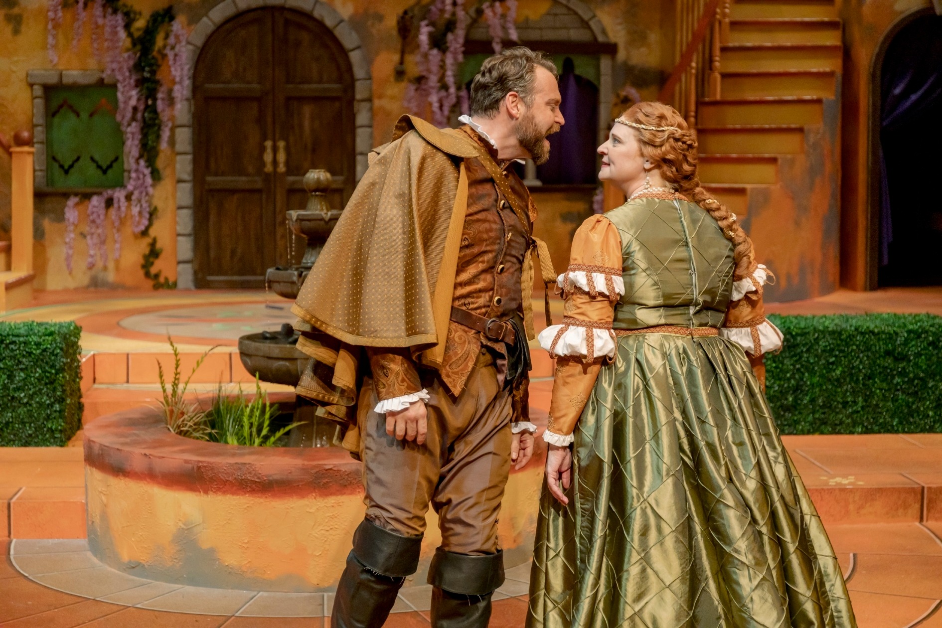 Petruchio and Kate in Cincy Shakespeare's "Shrew"