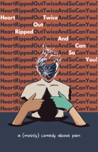 Heart Ripped Out Twice and So Can You poster for Cincinnati Fringe Festival 2023