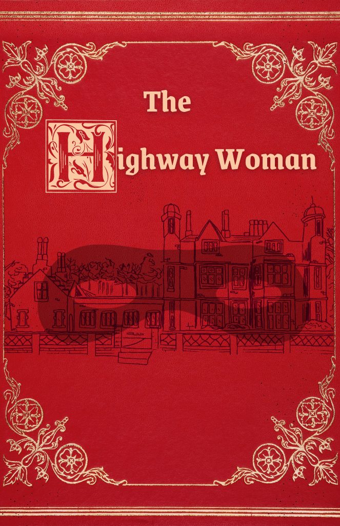 The Highway Woman--a red poster with a black mask--for Cincy Fringe 2023