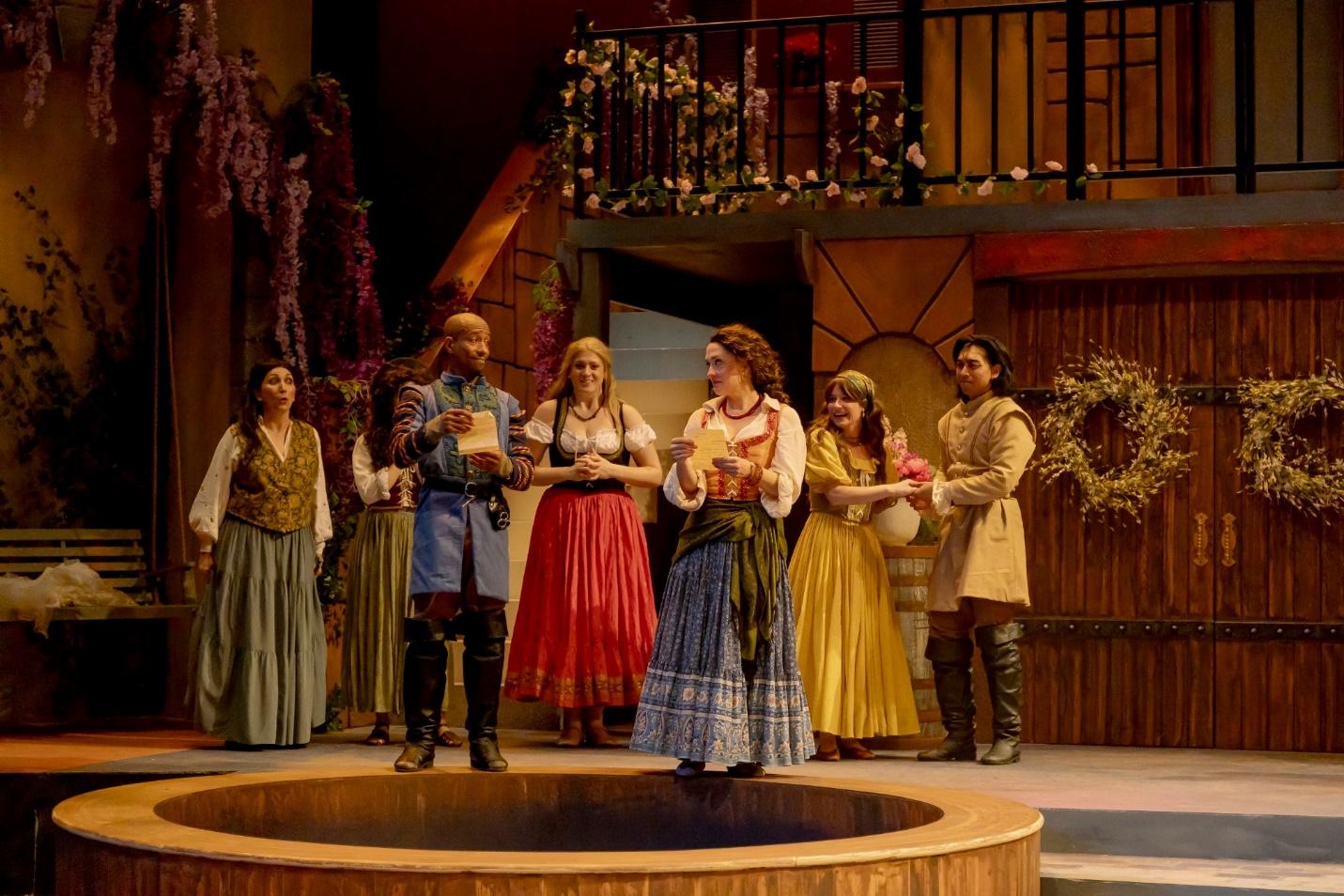 The cast (and set) of Much Ado About Nothing presented by Cincinnati Shakespeare Company. Photo credit to Mikki Schaffner.
